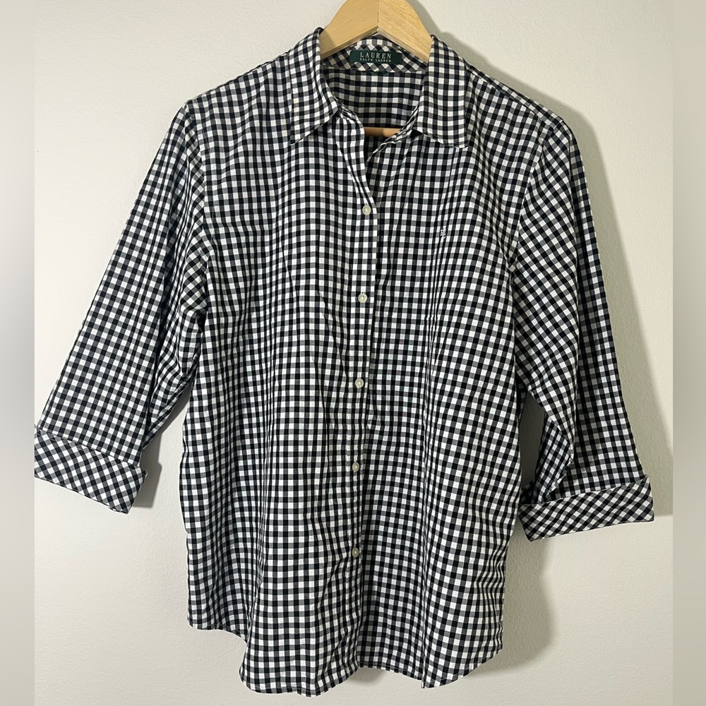 Ralph Lauren Black and White Gingham Shirt